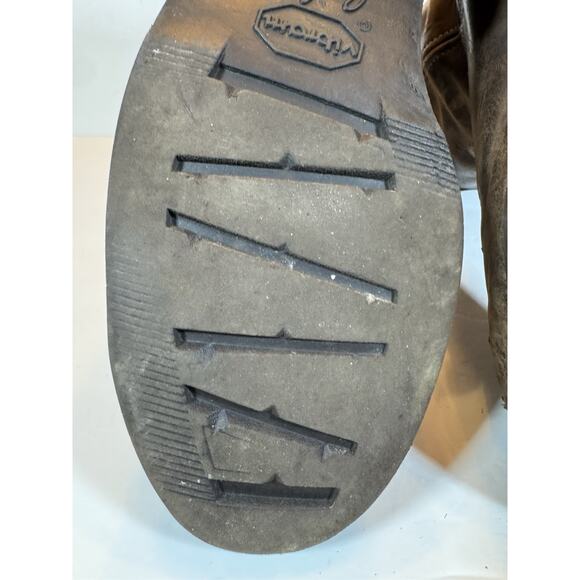 12 D Chippewa Brown Leather Steel Toe Work Boots Slip On Logger Made In USA - Picture 11 of 16